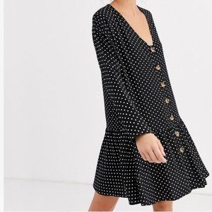 ASOS DESIGN Swing Trapeze Mini-Dress with Pep Hem